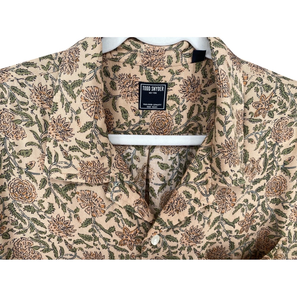 Todd Snyder Mens XXL Floral Block Print Rayon Camp Collar Shirt SH80-0640-03-13 - Picture 3 of 6